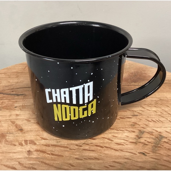 Other - Chattanooga Themed Souvenir Black Tin / Metal Coffee Mug / Cup - Excellent
